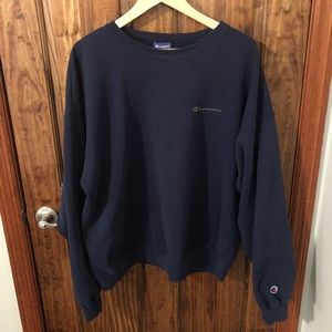 Vintage Champion Spellout Navy Crewneck 